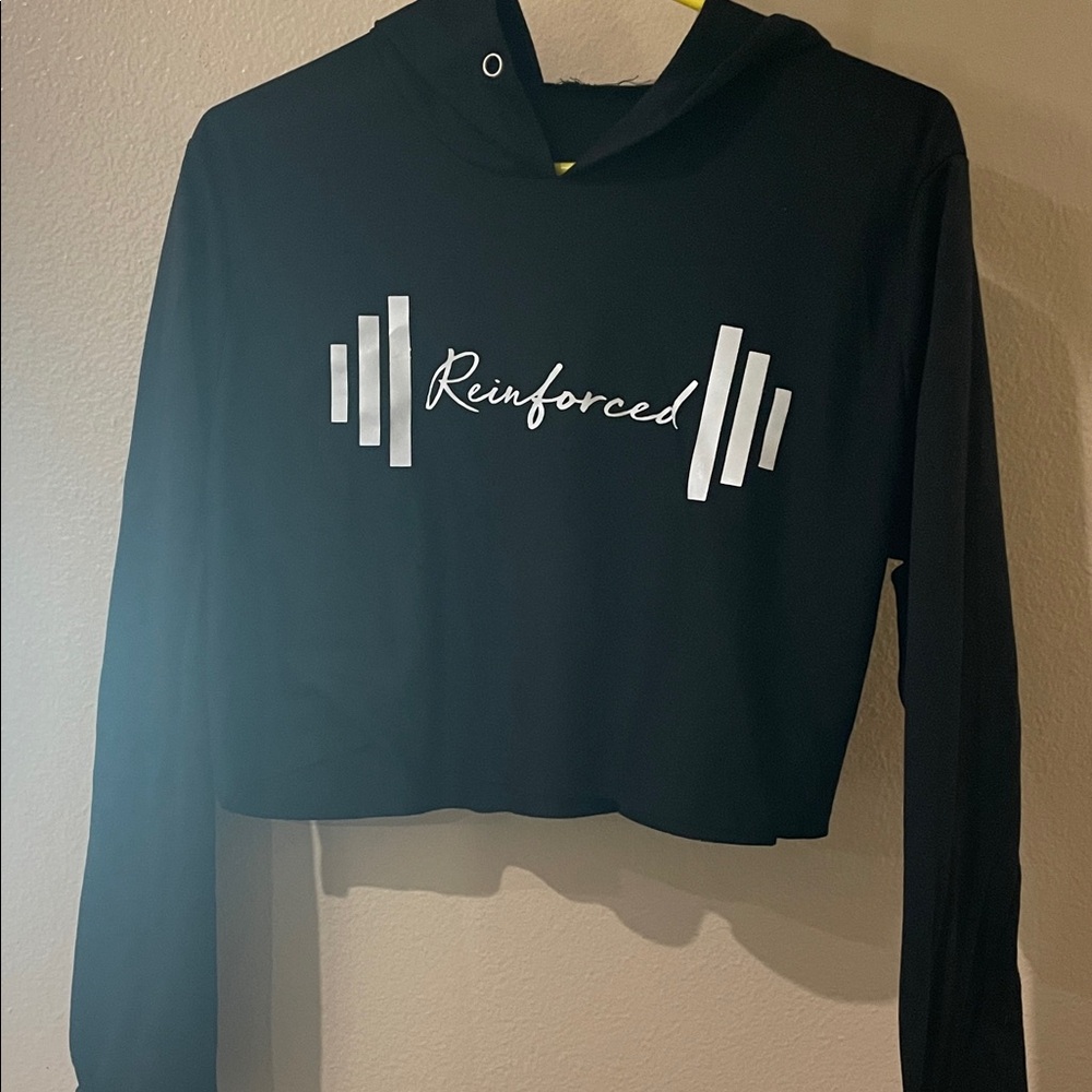 Black Cropped Hoodie